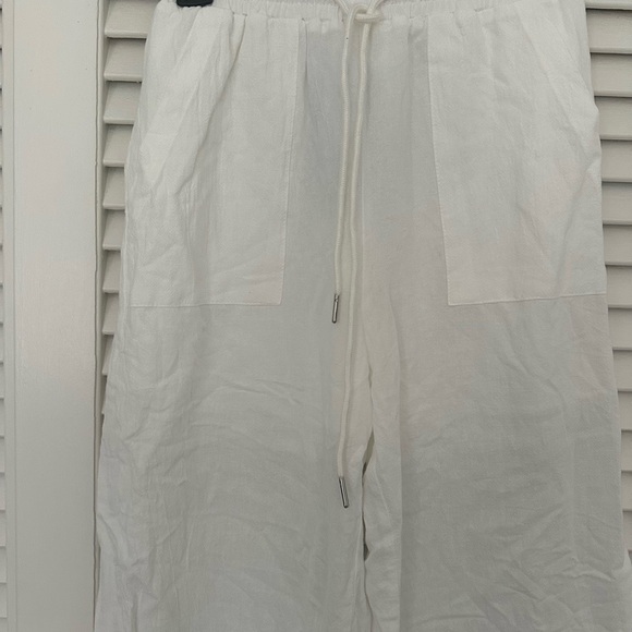 White Drawstring Pants - Picture 2 of 8